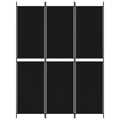 vidaXL 3-Panel Room Divider Black 150x200 cm Fabric