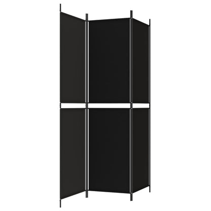 vidaXL 3-Panel Room Divider Black 150x200 cm Fabric