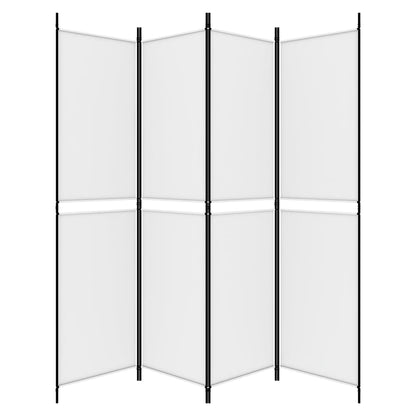 vidaXL 4-Panel Room Divider White 200x200 cm Fabric