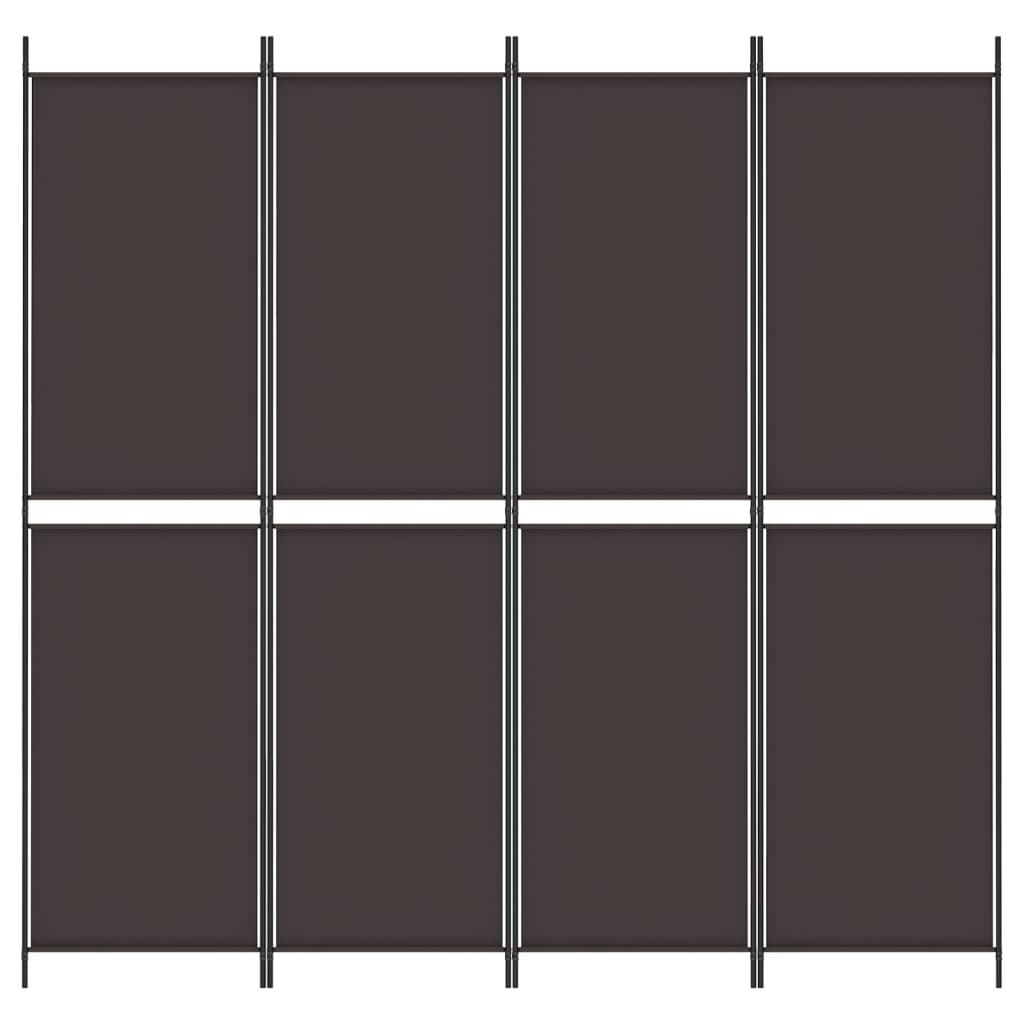 vidaXL 4-Panel Room Divider Brown 200x200 cm Fabric