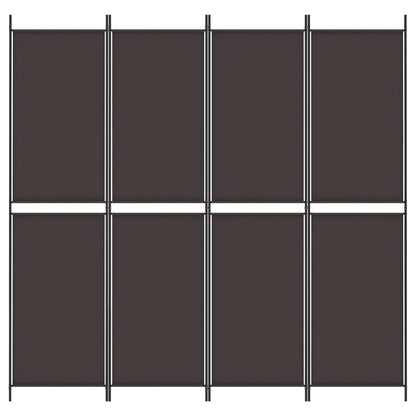 vidaXL 4-Panel Room Divider Brown 200x200 cm Fabric