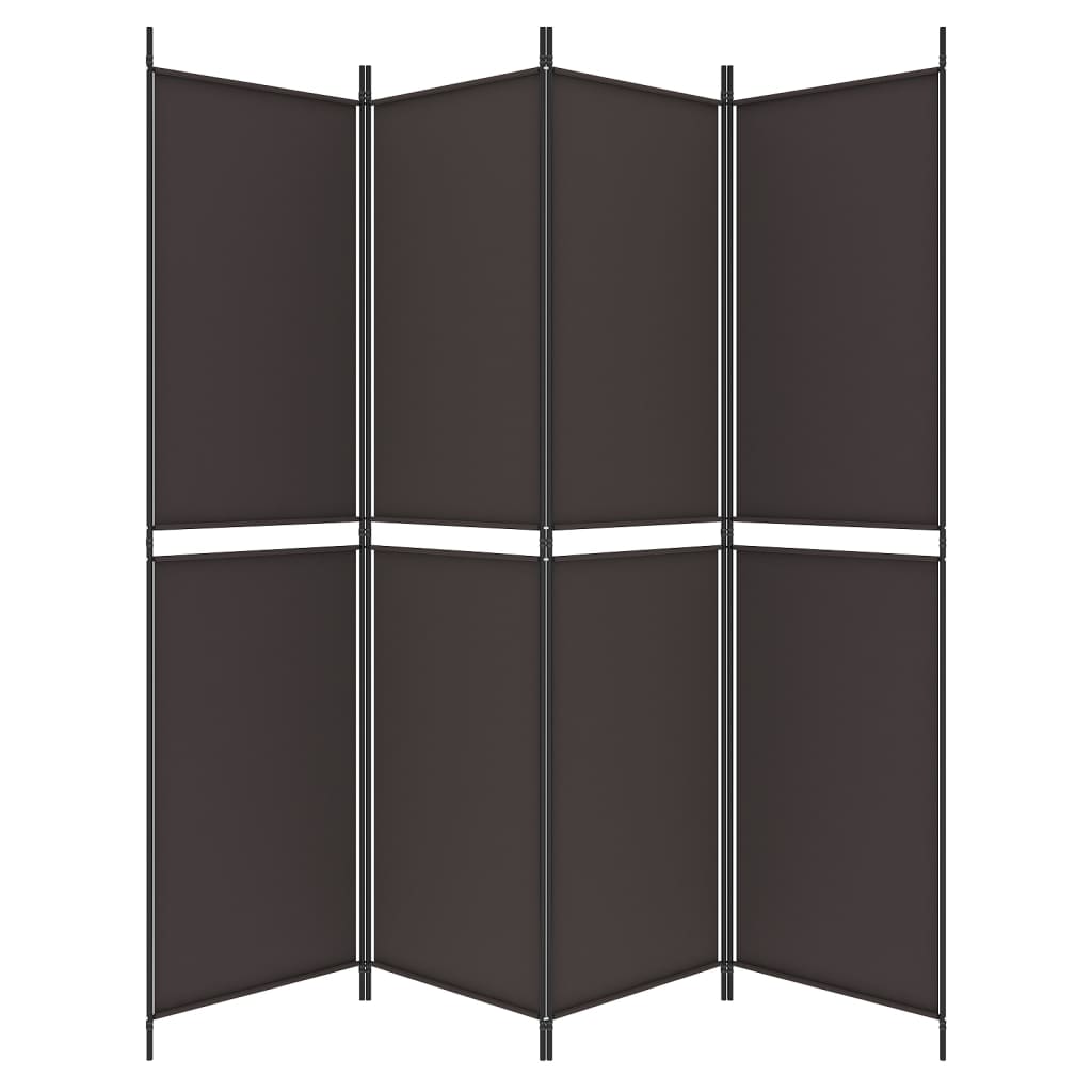 vidaXL 4-Panel Room Divider Brown 200x200 cm Fabric