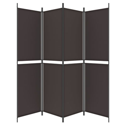 vidaXL 4-Panel Room Divider Brown 200x200 cm Fabric