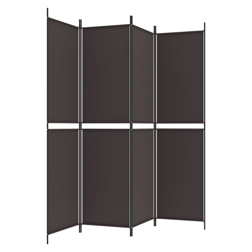 vidaXL 4-Panel Room Divider Brown 200x200 cm Fabric