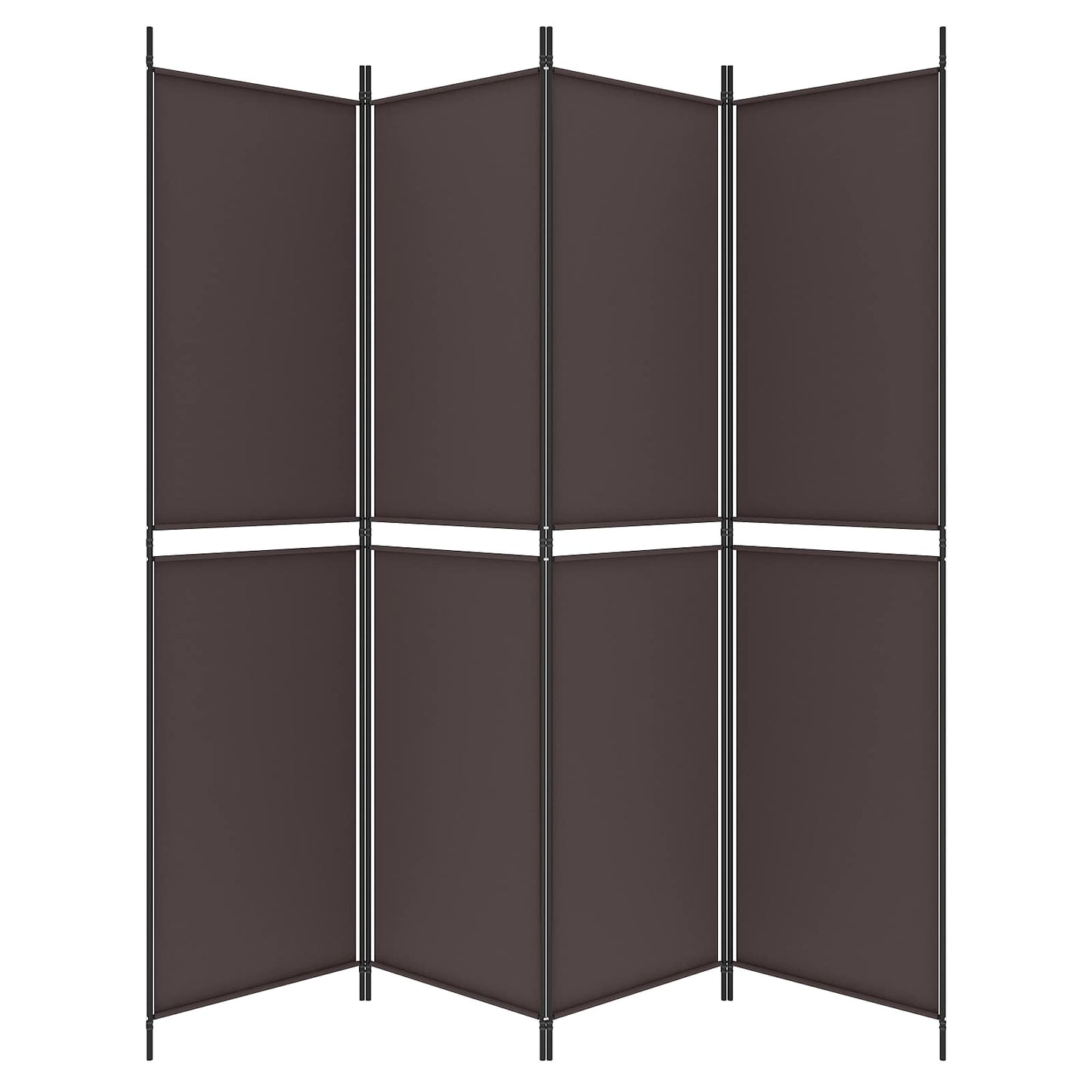 vidaXL 4-Panel Room Divider Brown 200x200 cm Fabric