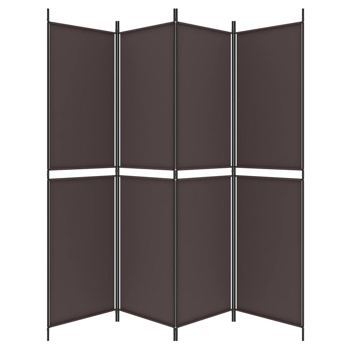 vidaXL 4-Panel Room Divider Brown 200x200 cm Fabric