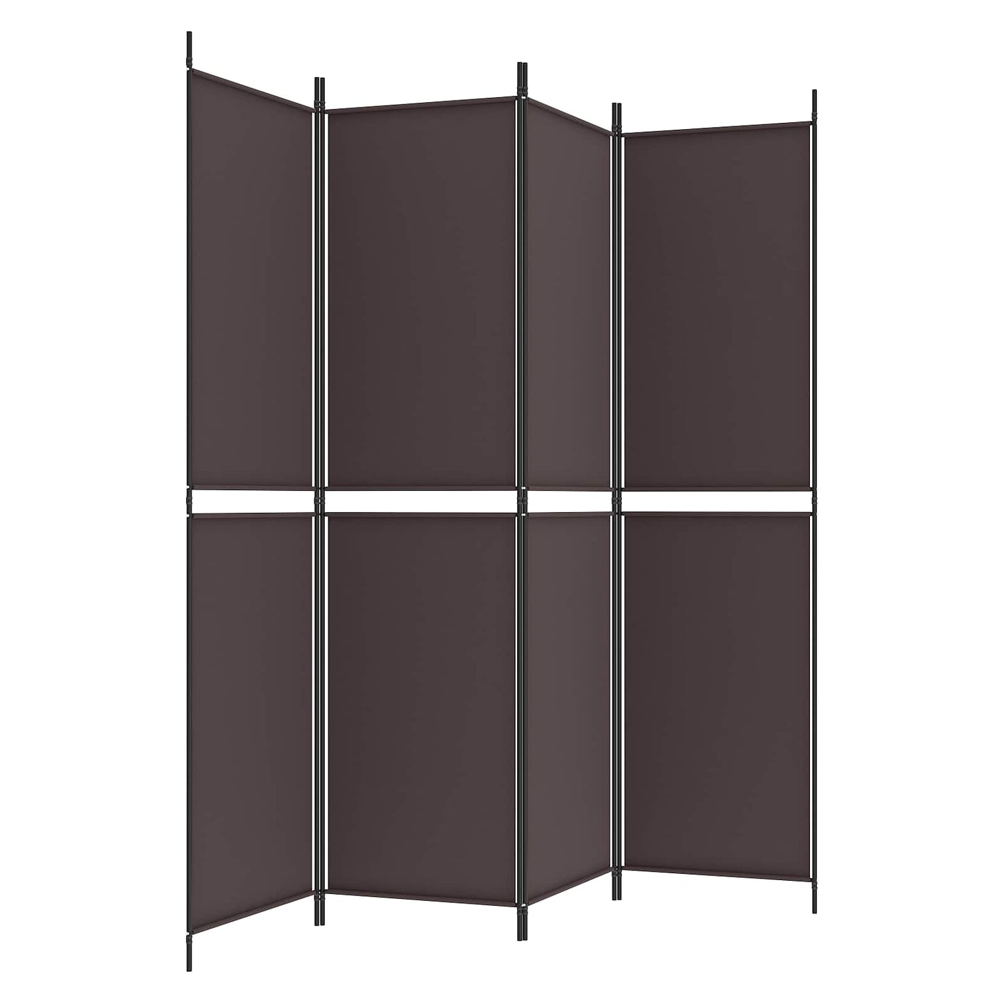 vidaXL 4-Panel Room Divider Brown 200x200 cm Fabric