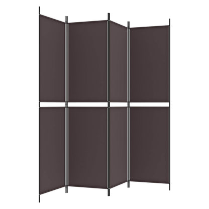 vidaXL 4-Panel Room Divider Brown 200x200 cm Fabric