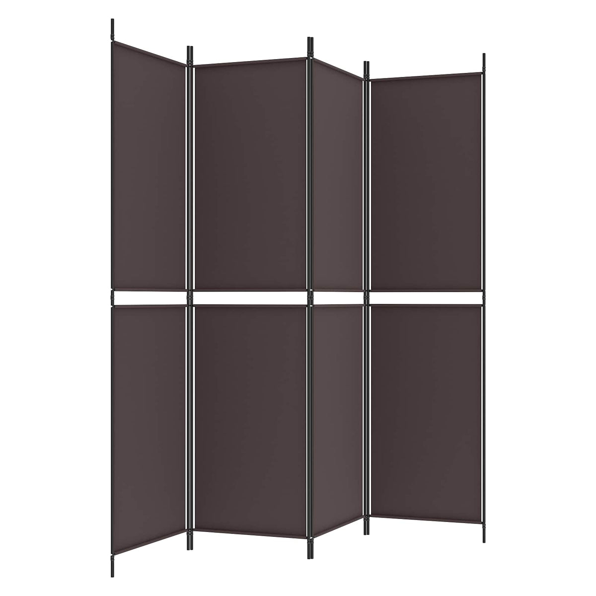vidaXL 4-Panel Room Divider Brown 200x200 cm Fabric