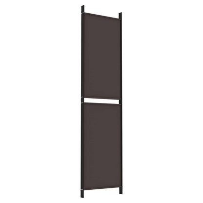 vidaXL 4-Panel Room Divider Brown 200x200 cm Fabric