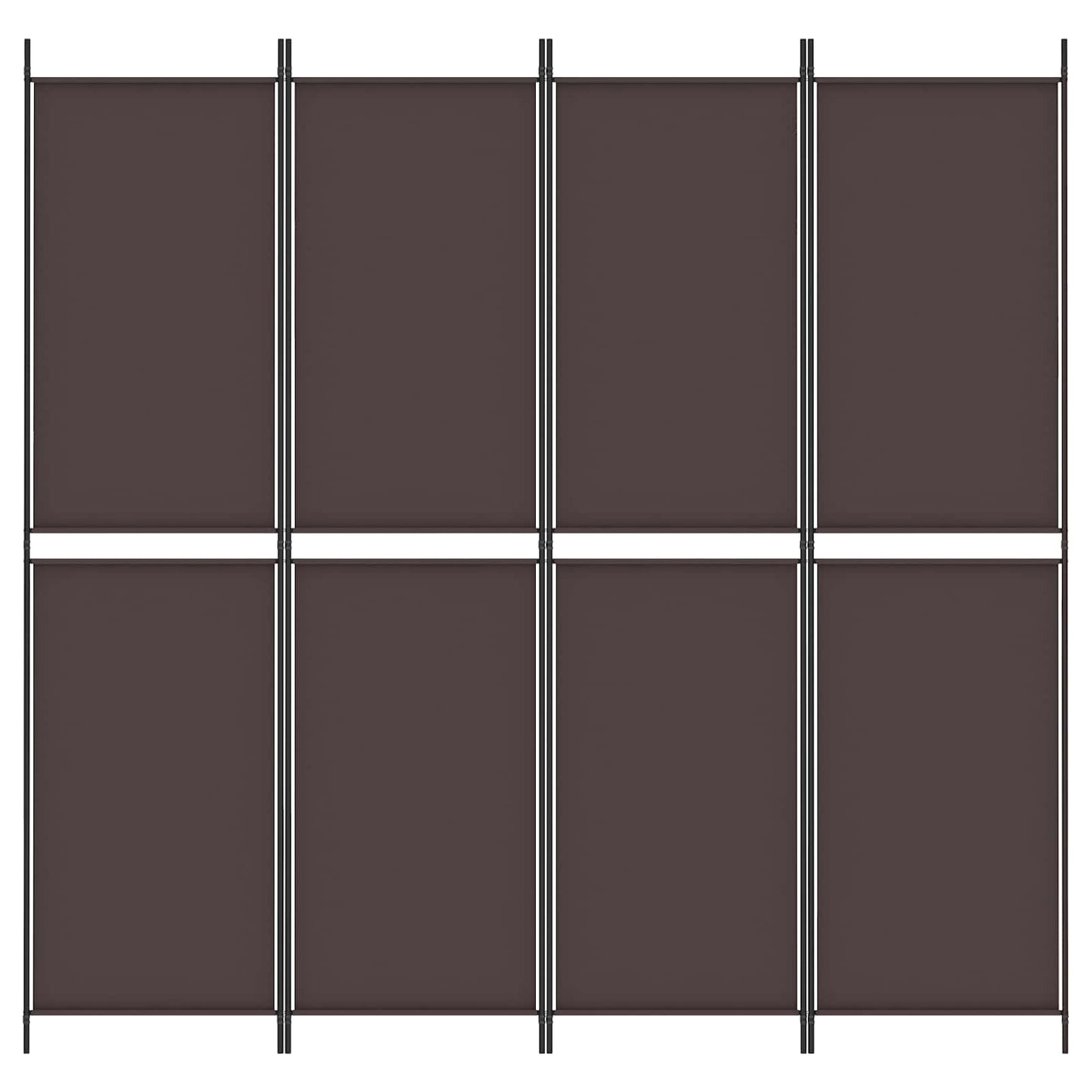 vidaXL 4-Panel Room Divider Brown 200x200 cm Fabric