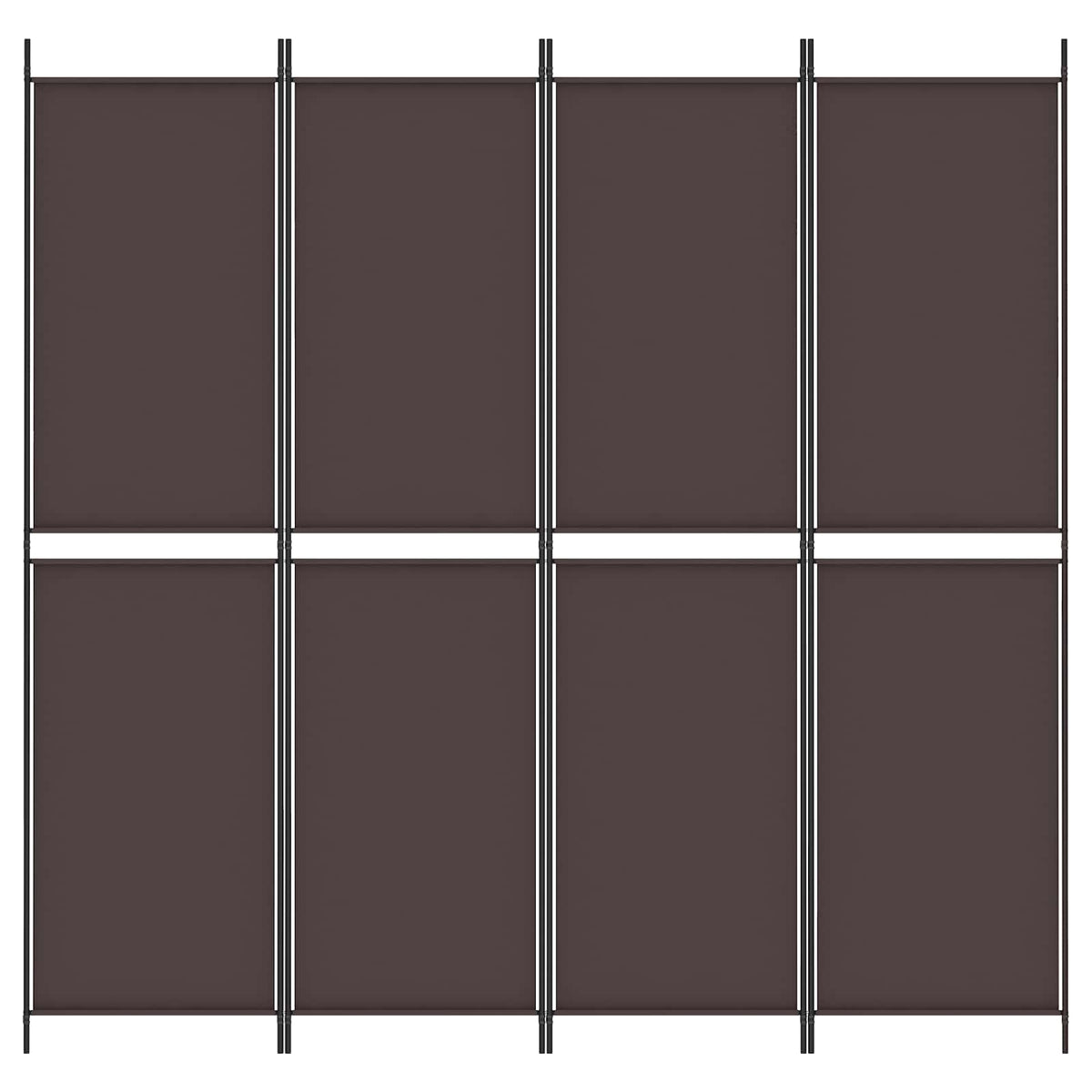 vidaXL 4-Panel Room Divider Brown 200x200 cm Fabric