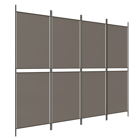 vidaXL 4-Panel Room Divider Anthracite 200x200 cm Fabric
