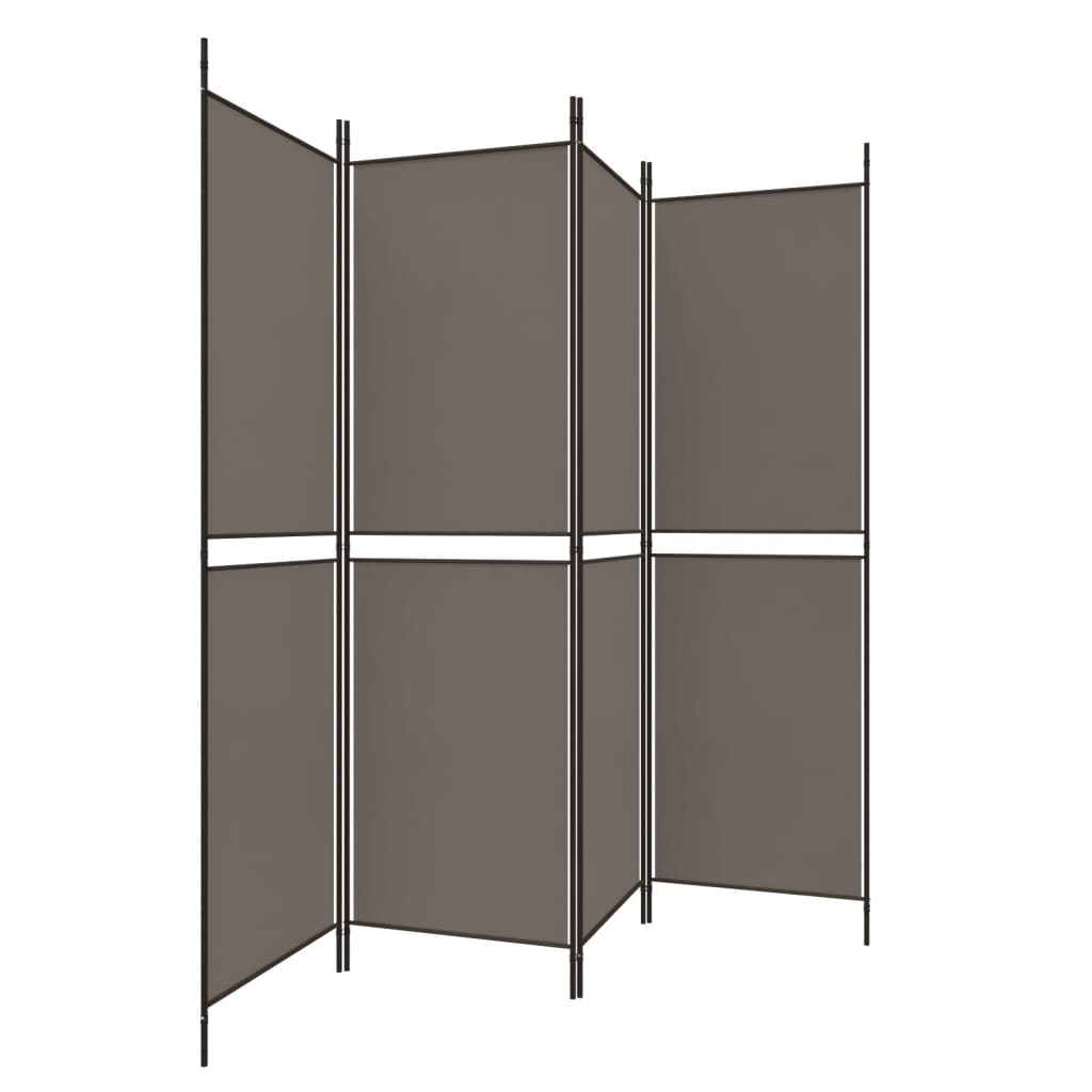 vidaXL 4-Panel Room Divider Anthracite 200x200 cm Fabric