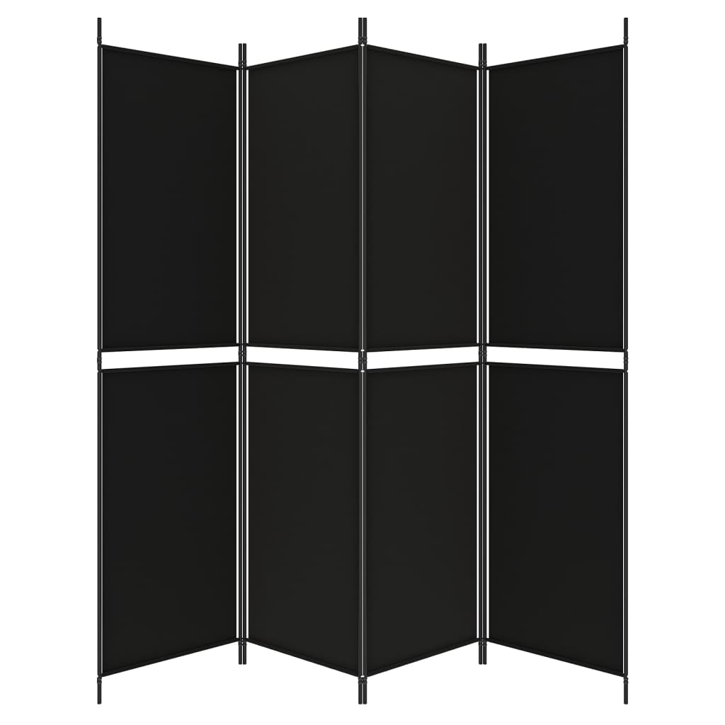 vidaXL 4-Panel Room Divider Black 200x200 cm Fabric