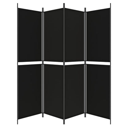 vidaXL 4-Panel Room Divider Black 200x200 cm Fabric