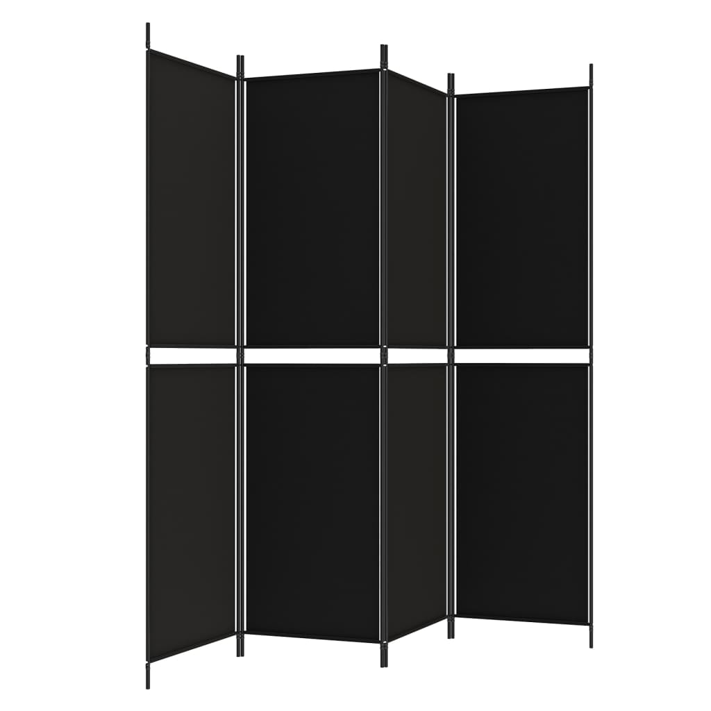 vidaXL 4-Panel Room Divider Black 200x200 cm Fabric
