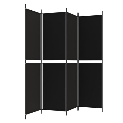 vidaXL 4-Panel Room Divider Black 200x200 cm Fabric