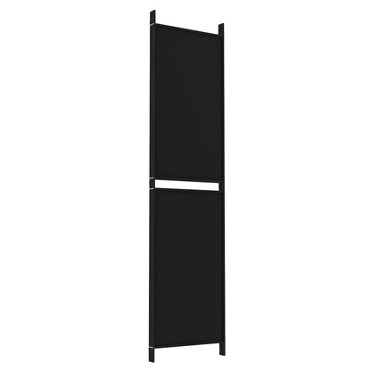 vidaXL 4-Panel Room Divider Black 200x200 cm Fabric