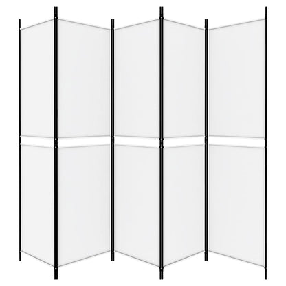 vidaXL 5-Panel Room Divider White 250x200 cm Fabric