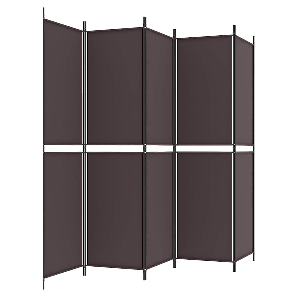 vidaXL 5-Panel Room Divider Brown 250x200 cm Fabric