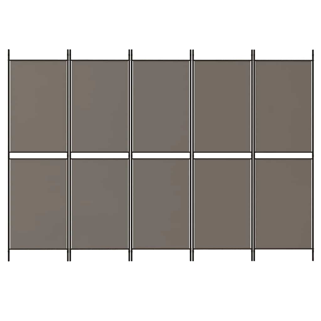 vidaXL 5-Panel Room Divider Anthracite 250x200 cm Fabric