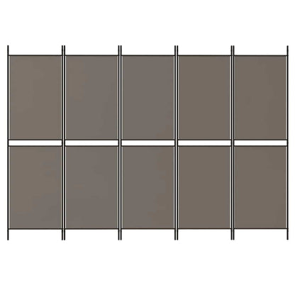 vidaXL 5-Panel Room Divider Anthracite 250x200 cm Fabric