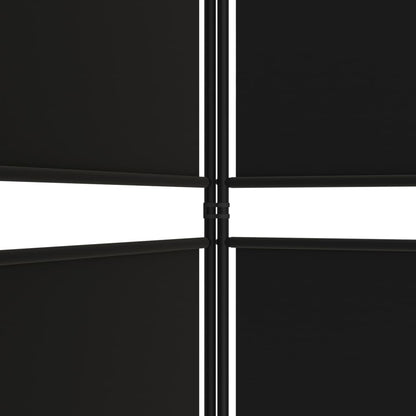 vidaXL 5-Panel Room Divider Black 250x200 cm Fabric
