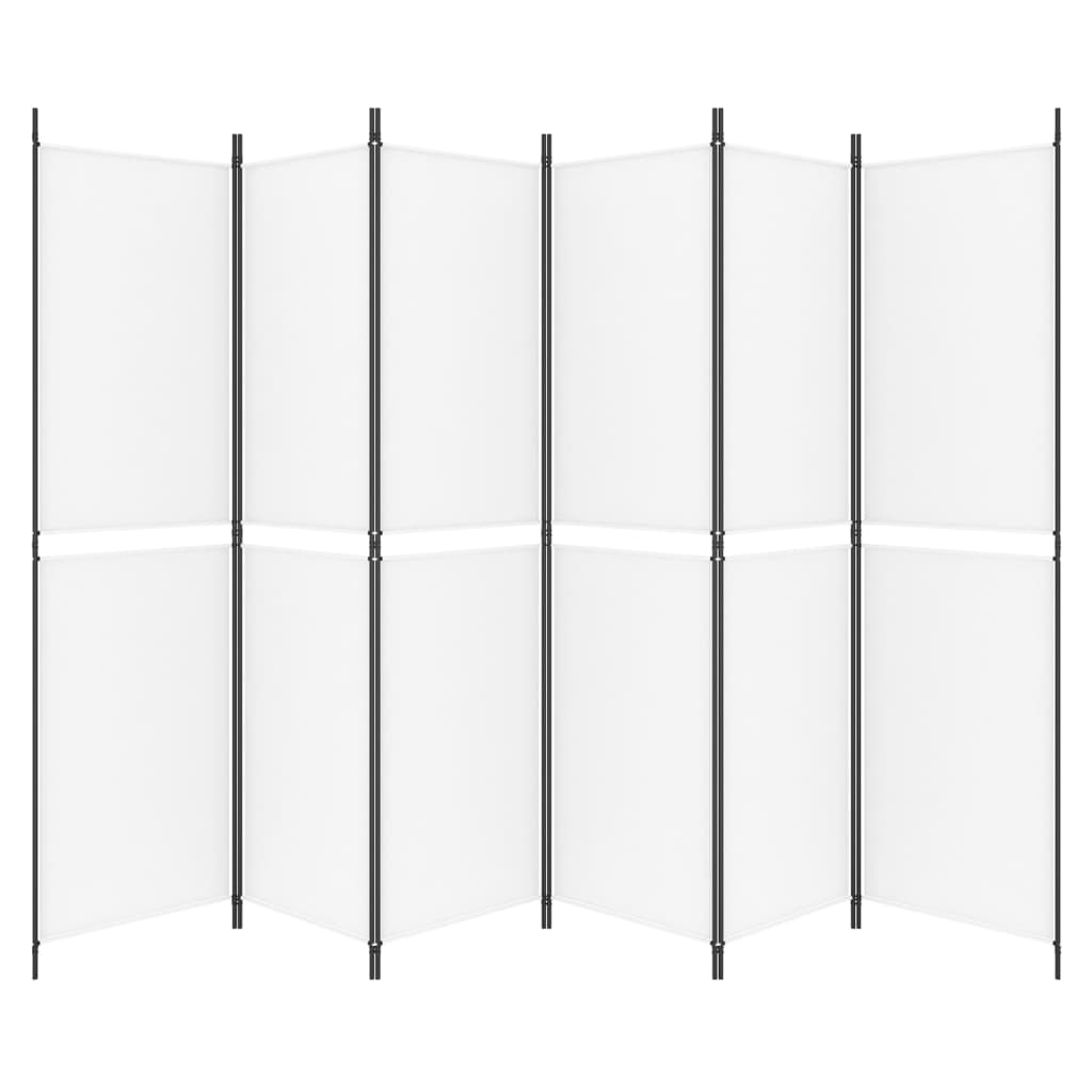 vidaXL 6-Panel Room Divider White 300x200 cm Fabric
