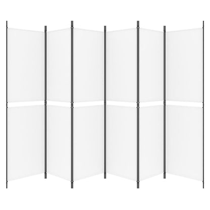 vidaXL 6-Panel Room Divider White 300x200 cm Fabric