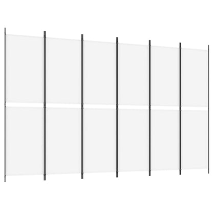 vidaXL 6-Panel Room Divider White 300x200 cm Fabric