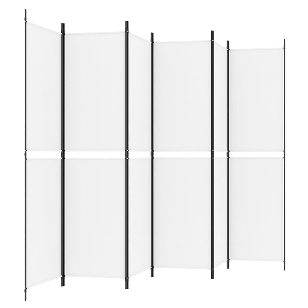 vidaXL 6-Panel Room Divider White 300x200 cm Fabric