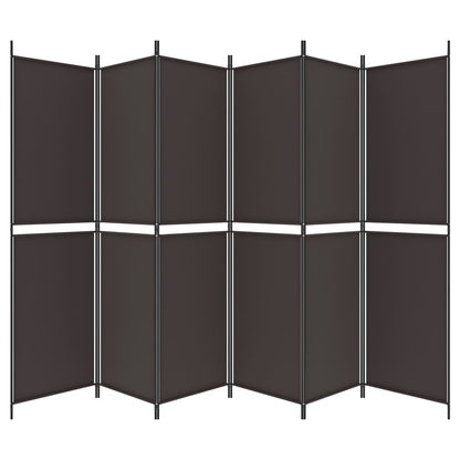 vidaXL 6-Panel Room Divider Brown 300x200 cm Fabric