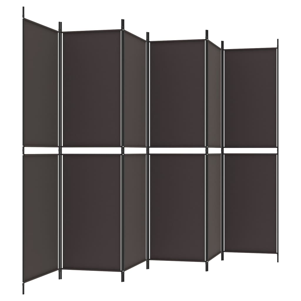 vidaXL 6-Panel Room Divider Brown 300x200 cm Fabric
