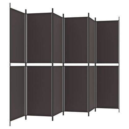 vidaXL 6-Panel Room Divider Brown 300x200 cm Fabric