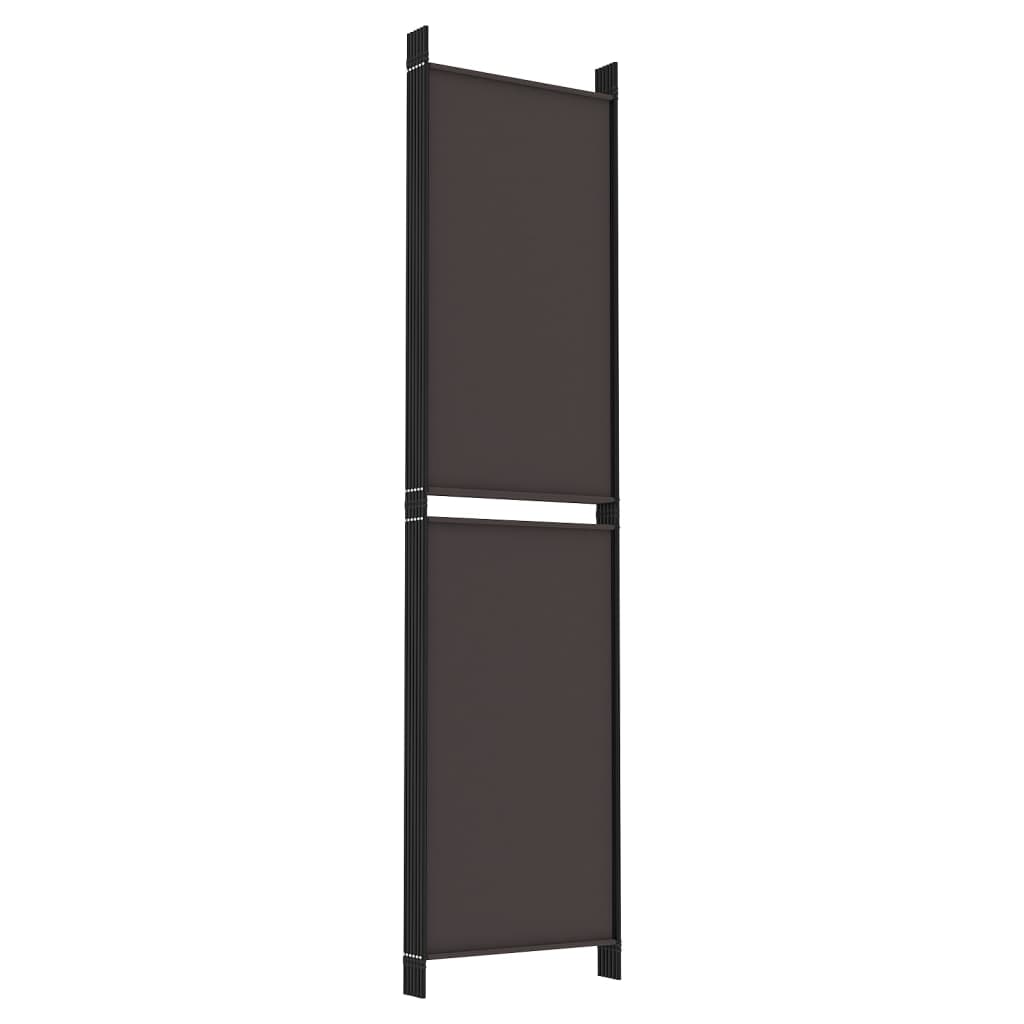 vidaXL 6-Panel Room Divider Brown 300x200 cm Fabric