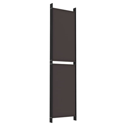 vidaXL 6-Panel Room Divider Brown 300x200 cm Fabric