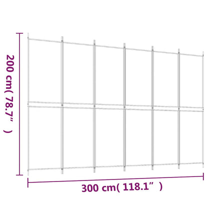 vidaXL 6-Panel Room Divider Brown 300x200 cm Fabric
