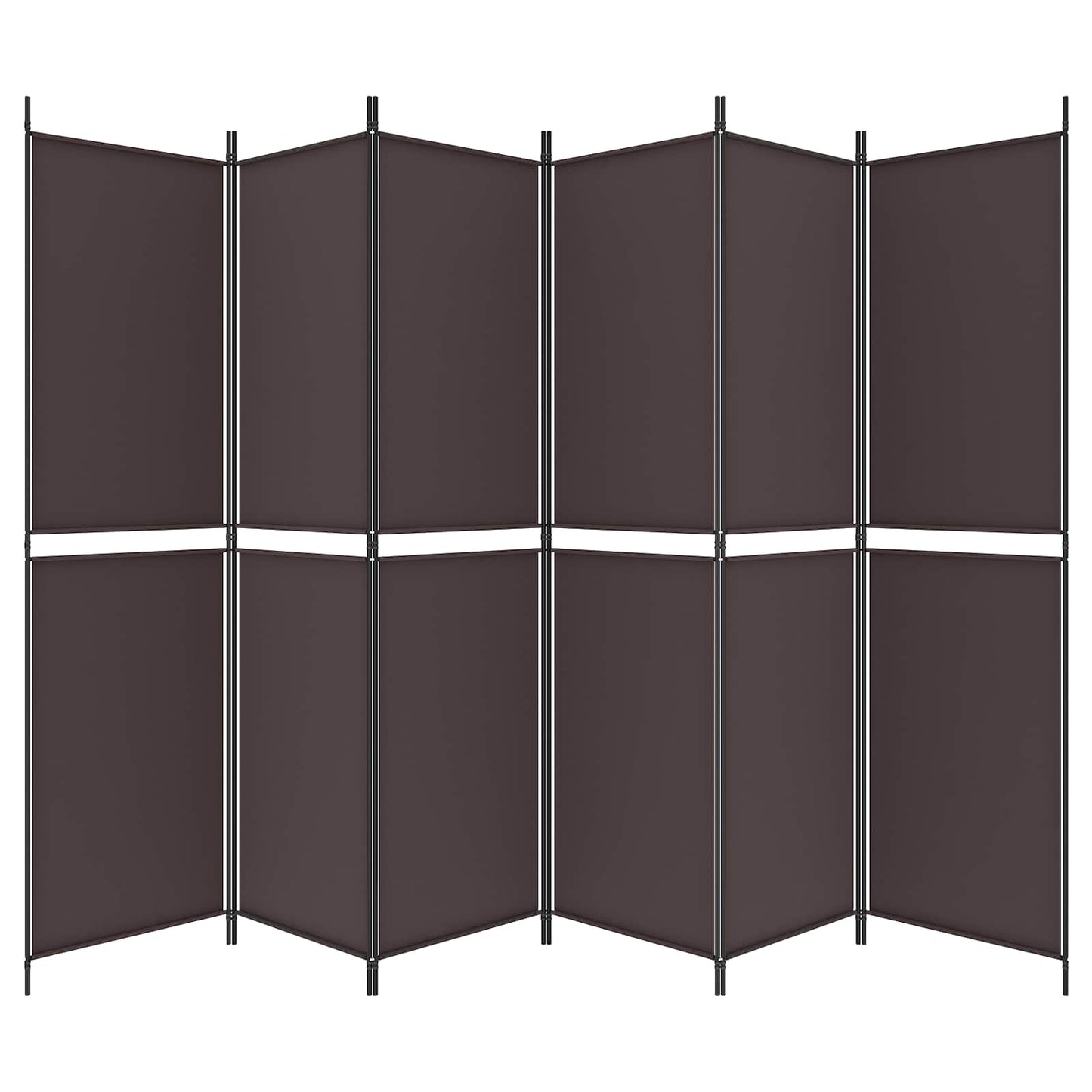 vidaXL 6-Panel Room Divider Brown 300x200 cm Fabric