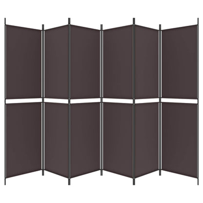 vidaXL 6-Panel Room Divider Brown 300x200 cm Fabric