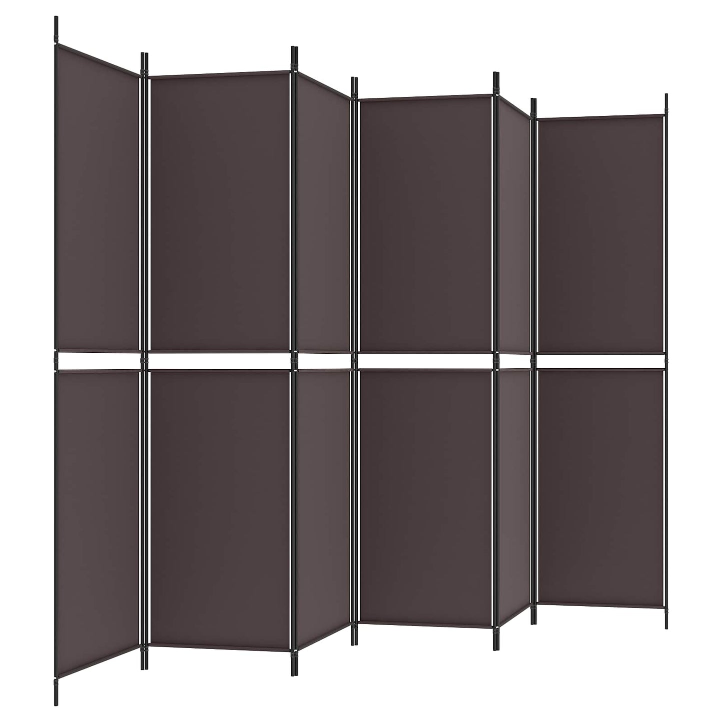 vidaXL 6-Panel Room Divider Brown 300x200 cm Fabric