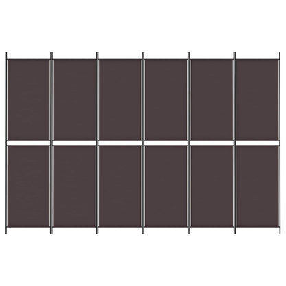 vidaXL 6-Panel Room Divider Brown 300x200 cm Fabric