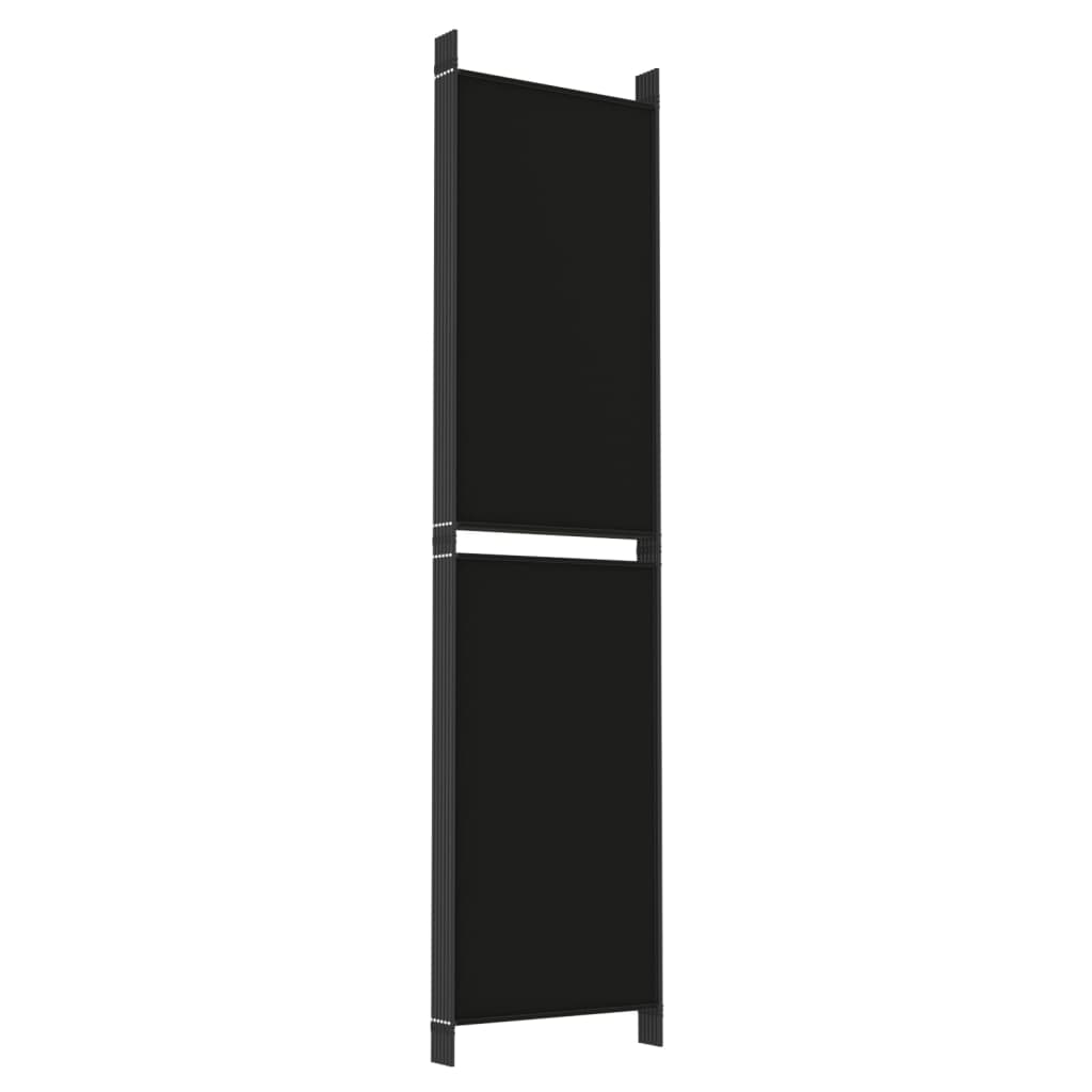 vidaXL 6-Panel Room Divider Black 300x200 cm Fabric