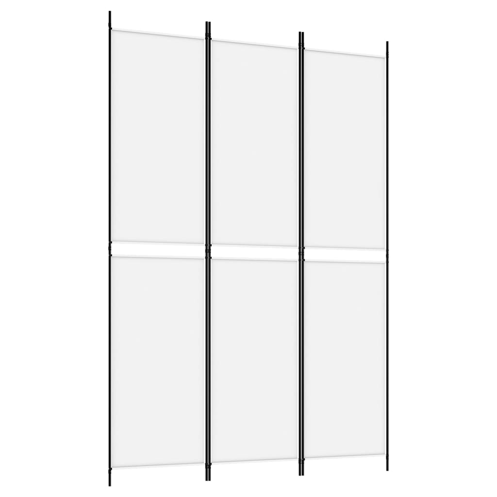 vidaXL 3-Panel Room Divider White 150x220 cm Fabric