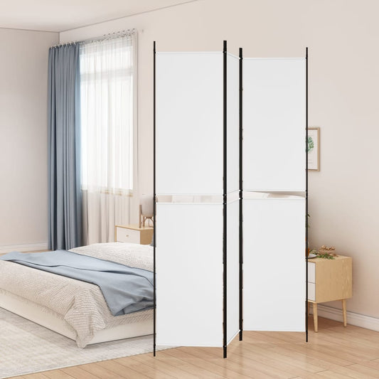 vidaXL 3-Panel Room Divider White 150x220 cm Fabric