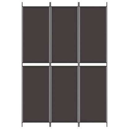 vidaXL 3-Panel Room Divider Brown 150x220 cm Fabric