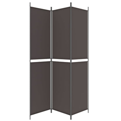 vidaXL 3-Panel Room Divider Brown 150x220 cm Fabric
