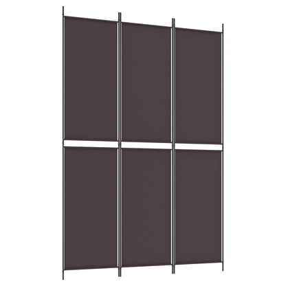 vidaXL 3-Panel Room Divider Brown 150x220 cm Fabric