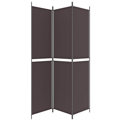 vidaXL 3-Panel Room Divider Brown 150x220 cm Fabric