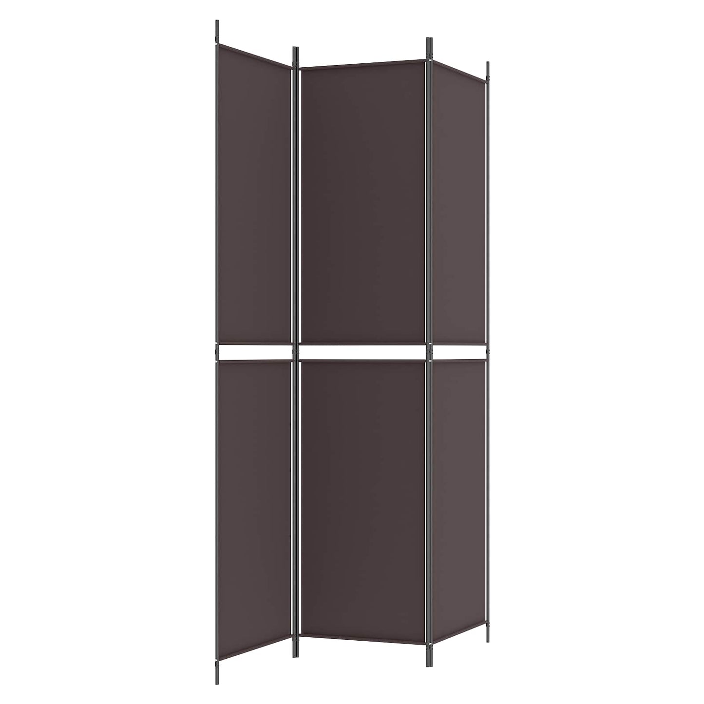 vidaXL 3-Panel Room Divider Brown 150x220 cm Fabric